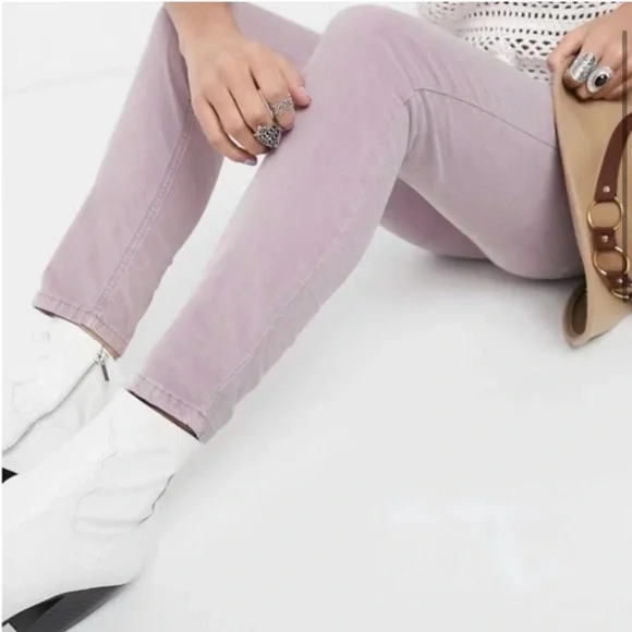 Free People Corduroy Button Fly Jeans • High Rise • Lilac Frost - Picture 11 of 11